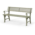Parkbank 180 x 60 x 85 cm Metall Grau mit Armlehnen für Außenbereiche