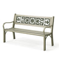 Gartenbank 125 x 60 x 88 cm Metall Grau mit Armlehnen im klassischen Stil