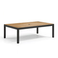 Gartentisch 160 x 90 x 75 cm Holz Metall Braun Schwarz - rechteckig mit Kabeldurchlass