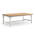 Gartentisch 180 x 90 x 75 cm Holz Metall Braun Silber - rechteckiger Esstisch