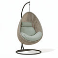 Hängesessel 105 x 105 x 195 cm beige Geflecht mit Metallgestell für Garten und Terrasse