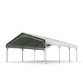 Carport 600 x 600 x 280 cm aus Metall silberfarben für Außenbereich mit Satteldach