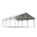 Carport 600 x 500 x 300 cm aus Metall in Silber mit Satteldach