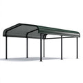 Carport 500 x 300 x 220 cm Stahl Anthrazit Überdachung mit gebogenem Dach