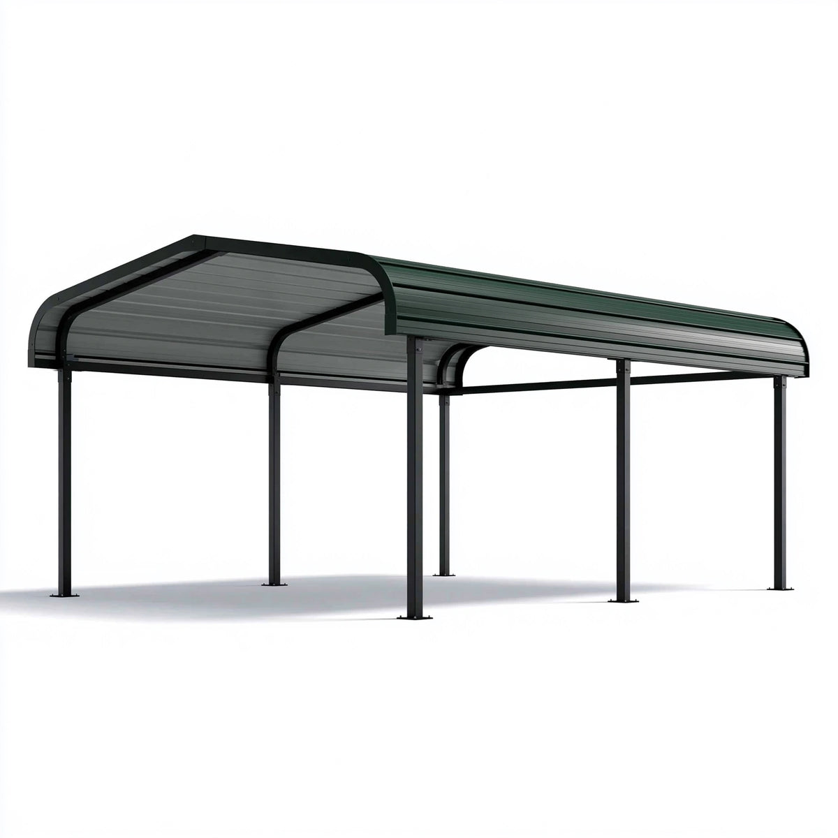 Carport 500 x 300 x 220 cm Stahl Anthrazit Überdachung mit gebogenem Dach