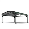 Carport 600 x 300 x 250 cm Stahl Polycarbonat Schwarz Grün mit gewölbtem Dach