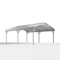 Carport 600 x 300 x 270 cm Metall Silber freistehend mit Satteldach